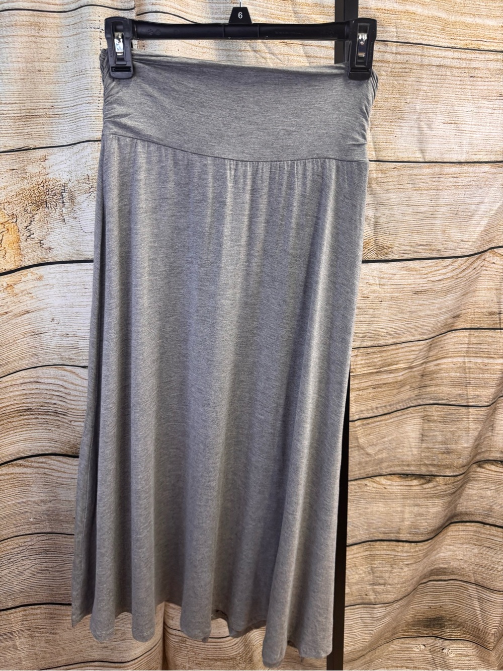 bobeau Light Heather Gray Maxi Jersey Skirt